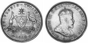 1 Florin Australia (1788 - 1939) Argento Edoardo VII (1841-1910)