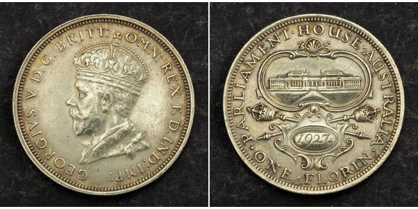 1 Florin Australia (1788 - 1939) Argento Giorgio V (1865-1936)