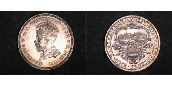 1 Florin Australia (1788 - 1939) Argento Giorgio V (1865-1936)