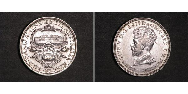 1 Florin Australia (1788 - 1939) Argento Giorgio V (1865-1936)