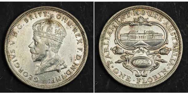 1 Florin Australia (1788 - 1939) Argento Giorgio V (1865-1936)