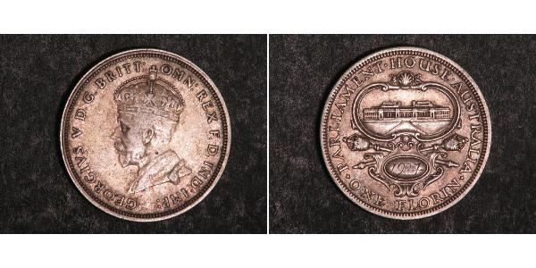 1 Florin Australia (1788 - 1939) Argento Giorgio V (1865-1936)