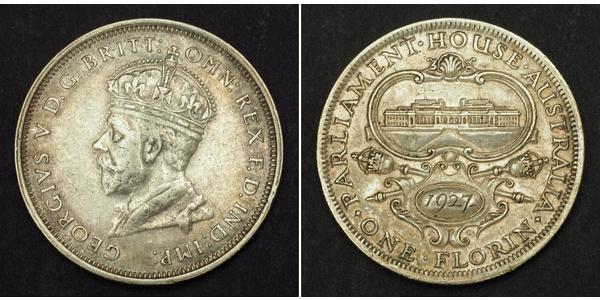 1 Florin Australia (1788 - 1939) Argento Giorgio V (1865-1936)