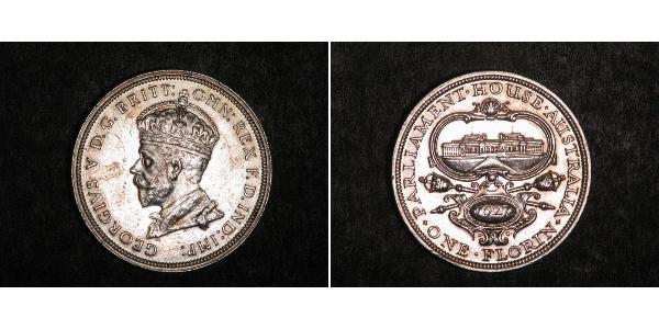 1 Florin Australia (1788 - 1939) Argento Giorgio V (1865-1936)