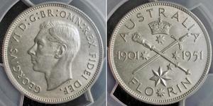 1 Florin Australia (1939 - ) Argento Giorgio VI (1895-1952)