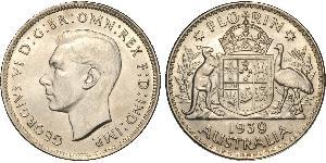 1 Florin Australia (1939 - ) Argento Giorgio VI (1895-1952)