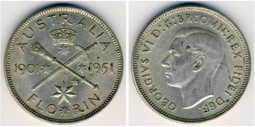 1 Florin Australia (1939 - ) Argento Giorgio VI (1895-1952)