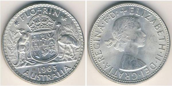1 Florin Australia (1939 - ) Argento Elisabetta II (1926-2022)