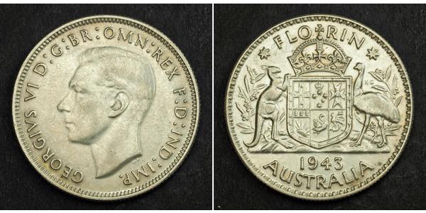 1 Florin Australia (1939 - ) Argento Giorgio VI (1895-1952)