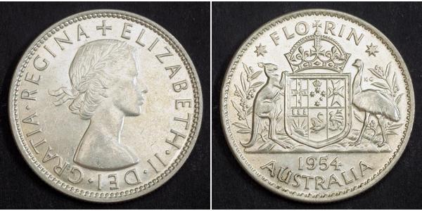 1 Florin Australia (1939 - ) Argento Elisabetta II (1926-2022)