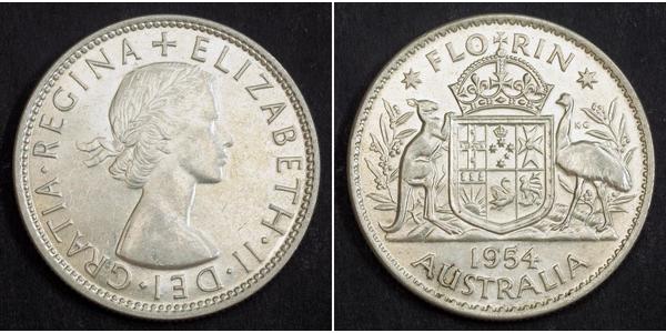 1 Florin Australia (1939 - ) Argento Elisabetta II (1926-2022)