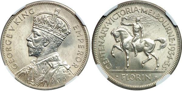 1 Florin Australia (1939 - ) Argento Giorgio V (1865-1936)