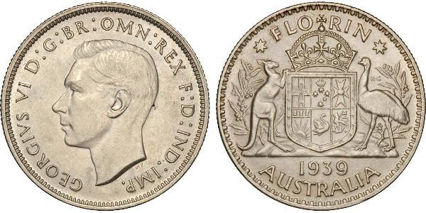 1 Florin Australia (1939 - ) Argento Giorgio VI (1895-1952)