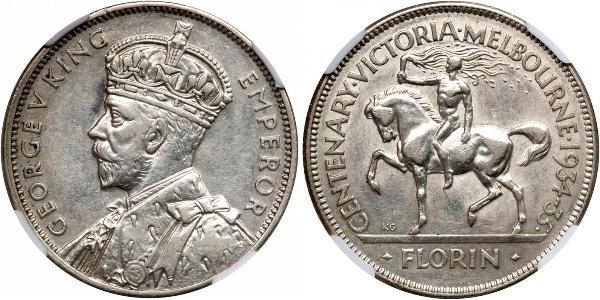 1 Florin Australia (1939 - ) Argento Giorgio V (1865-1936)