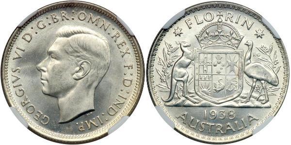 1 Florin Australia (1939 - ) Argento Giorgio VI (1895-1952)