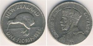 1 Florin Nuova Zelanda Argento Giorgio V (1865-1936)