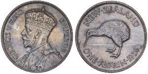 1 Florin Nuova Zelanda Argento Giorgio V (1865-1936)