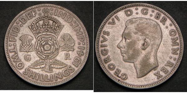 1 Florin Regno Unito  Argento Giorgio VI (1895-1952)