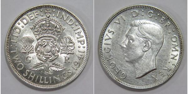 1 Florin Regno Unito  Argento Giorgio VI (1895-1952)