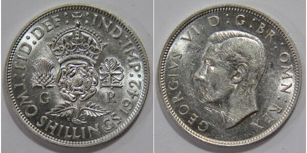 1 Florin Regno Unito  Argento Giorgio VI (1895-1952)
