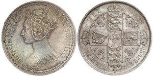 1 Florin Regno Unito di Gran Bretagna e Irlanda (1801-1922) Argento Vittoria (1819 - 1901)