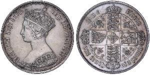 1 Florin Regno Unito di Gran Bretagna e Irlanda (1801-1922) Argento Vittoria (1819 - 1901)