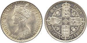 1 Florin Regno Unito di Gran Bretagna e Irlanda (1801-1922) Argento Vittoria (1819 - 1901)