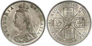 1 Florin Regno Unito di Gran Bretagna e Irlanda (1801-1922) Argento Vittoria (1819 - 1901)