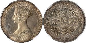 1 Florin Regno Unito di Gran Bretagna e Irlanda (1801-1922) Argento Vittoria (1819 - 1901)