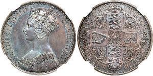 1 Florin Regno Unito di Gran Bretagna e Irlanda (1801-1922) Argento Vittoria (1819 - 1901)