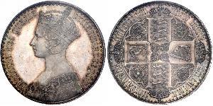 1 Florin Regno Unito di Gran Bretagna e Irlanda (1801-1922) Argento Vittoria (1819 - 1901)