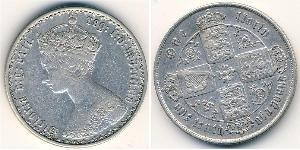 1 Florin Regno Unito di Gran Bretagna e Irlanda (1801-1922) Argento Vittoria (1819 - 1901)