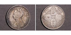 1 Florin Regno Unito di Gran Bretagna e Irlanda (1801-1922) Argento Vittoria (1819 - 1901)