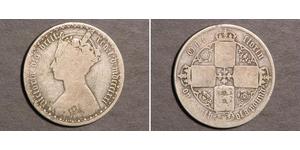 1 Florin Regno Unito di Gran Bretagna e Irlanda (1801-1922) Argento Vittoria (1819 - 1901)