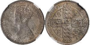 1 Florin Regno Unito di Gran Bretagna e Irlanda (1801-1922) Argento Vittoria (1819 - 1901)