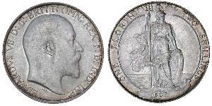 1 Florin Regno Unito di Gran Bretagna e Irlanda (1801-1922) Argento Edoardo VII (1841-1910)