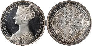 1 Florin Regno Unito di Gran Bretagna e Irlanda (1801-1922) Argento Vittoria (1819 - 1901)