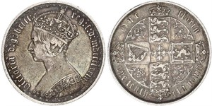 1 Florin Regno Unito di Gran Bretagna e Irlanda (1801-1922) Argento Vittoria (1819 - 1901)