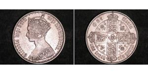 1 Florin Regno Unito di Gran Bretagna e Irlanda (1801-1922) Argento Vittoria (1819 - 1901)