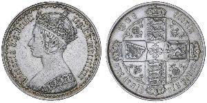 1 Florin Regno Unito di Gran Bretagna e Irlanda (1801-1922) Argento Vittoria (1819 - 1901)