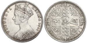 1 Florin Regno Unito di Gran Bretagna e Irlanda (1801-1922) Argento Vittoria (1819 - 1901)