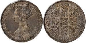 1 Florin Regno Unito di Gran Bretagna e Irlanda (1801-1922) Argento Vittoria (1819 - 1901)