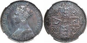 1 Florin Regno Unito di Gran Bretagna e Irlanda (1801-1922) Argento Vittoria (1819 - 1901)