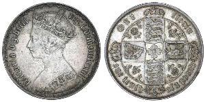 1 Florin Regno Unito di Gran Bretagna e Irlanda (1801-1922) Argento Vittoria (1819 - 1901)