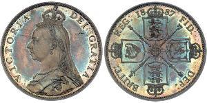 1 Florin Regno Unito di Gran Bretagna e Irlanda (1801-1922) Argento Vittoria (1819 - 1901)