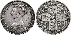 1 Florin Regno Unito di Gran Bretagna e Irlanda (1801-1922) Argento Vittoria (1819 - 1901)