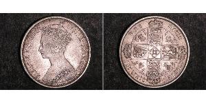 1 Florin Regno Unito di Gran Bretagna e Irlanda (1801-1922) Argento Vittoria (1819 - 1901)