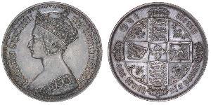 1 Florin Regno Unito di Gran Bretagna e Irlanda (1801-1922) Argento Vittoria (1819 - 1901)