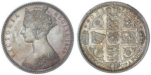 1 Florin Regno Unito di Gran Bretagna e Irlanda (1801-1922) Argento Vittoria (1819 - 1901)