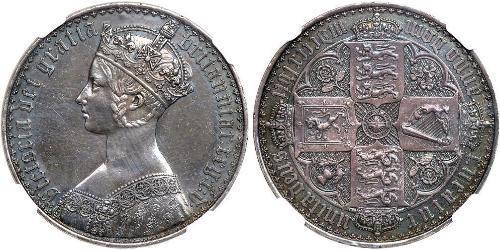 1 Florin Regno Unito di Gran Bretagna e Irlanda (1801-1922) Argento Vittoria (1819 - 1901)